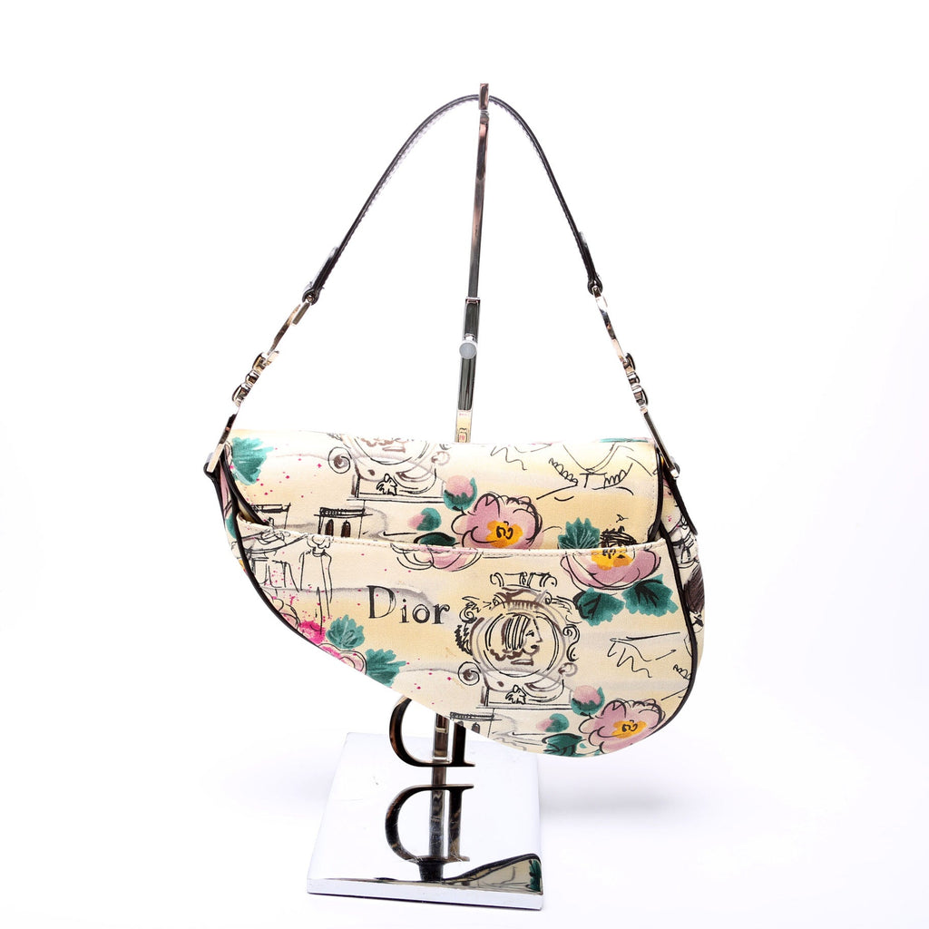 Limited Edition Paris 50's Canvas Saddle Bag Multicolor