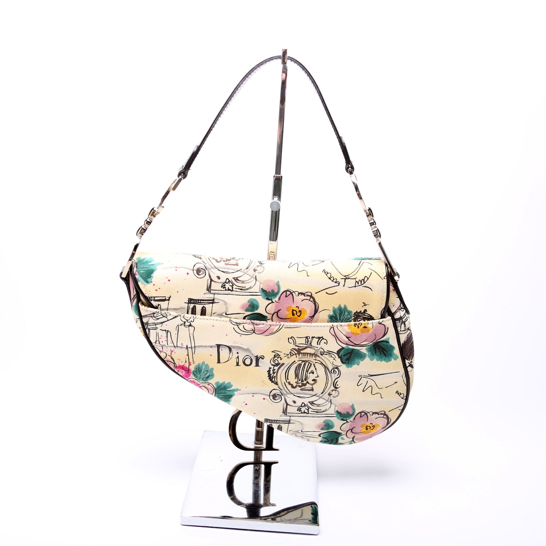 Limited Edition Paris 50's Canvas Saddle Bag Multicolor