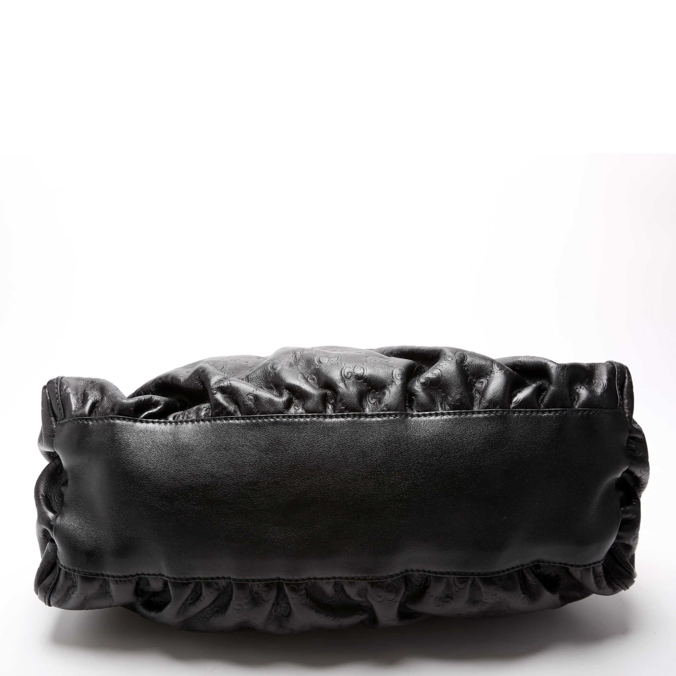 189833 Guccissima Leather D Ring Hobo Black