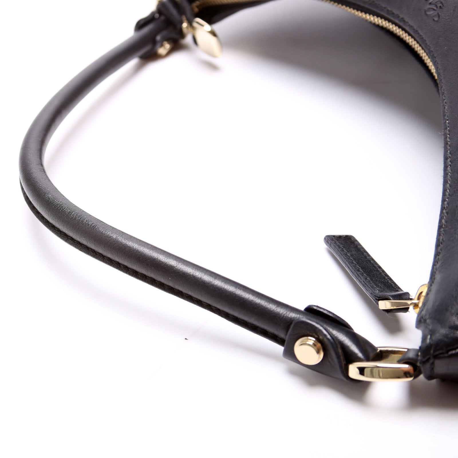 189833 Guccissima Leather D Ring Hobo Black