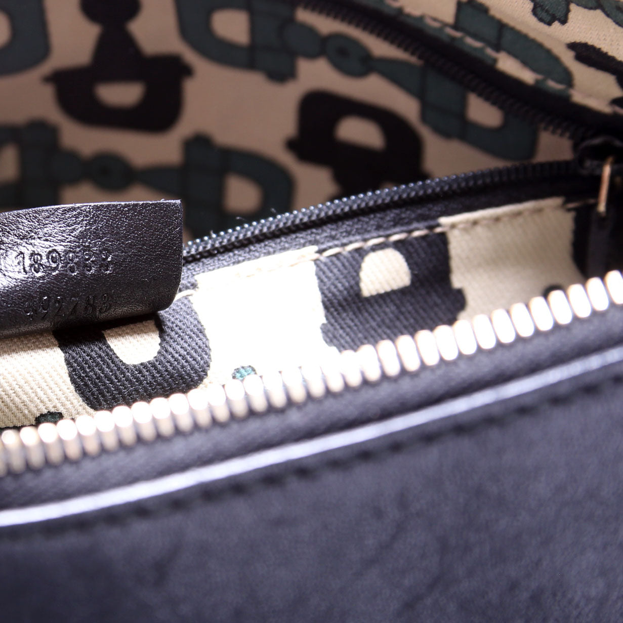 189833 Guccissima Leather D Ring Hobo Black