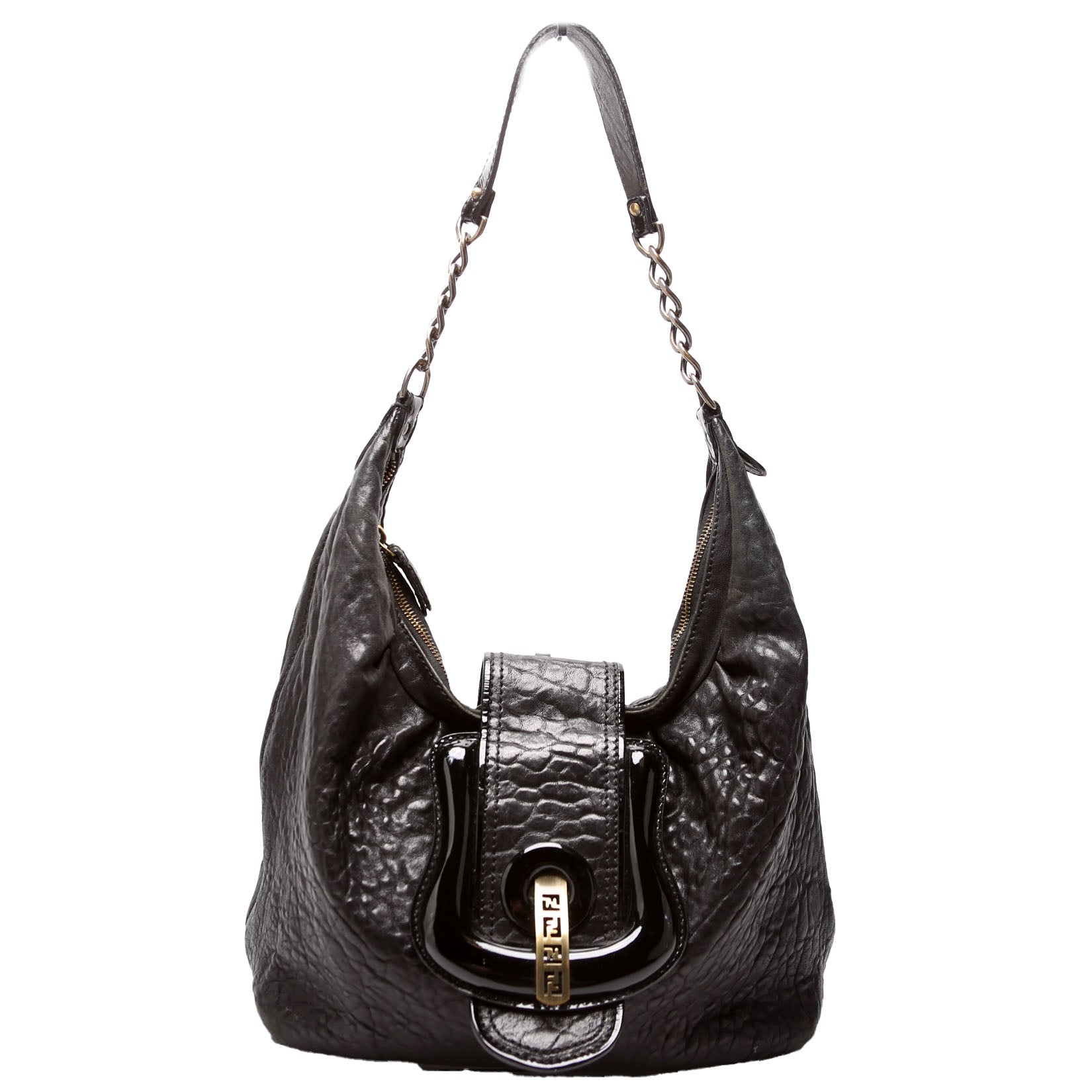 Nappa Leather B Buckle Hobo Black