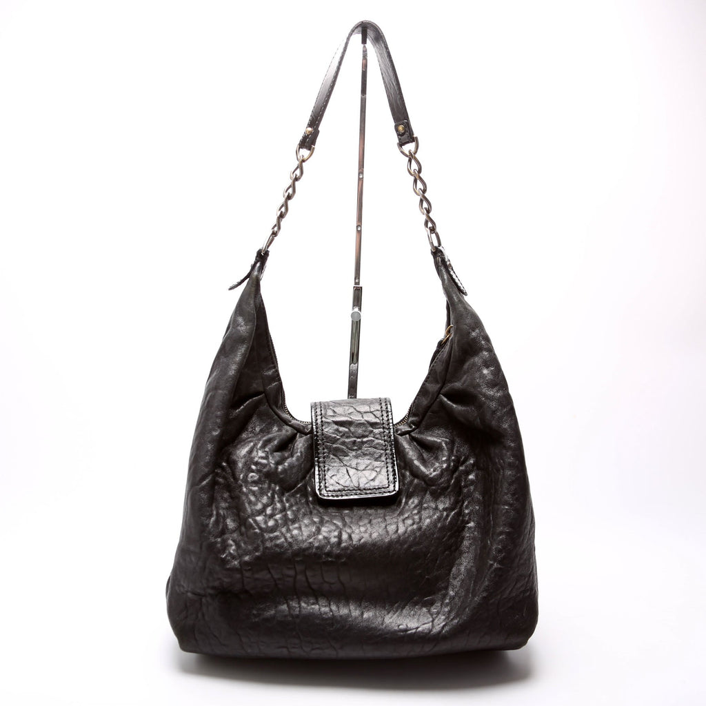 Nappa Leather B Buckle Hobo Black