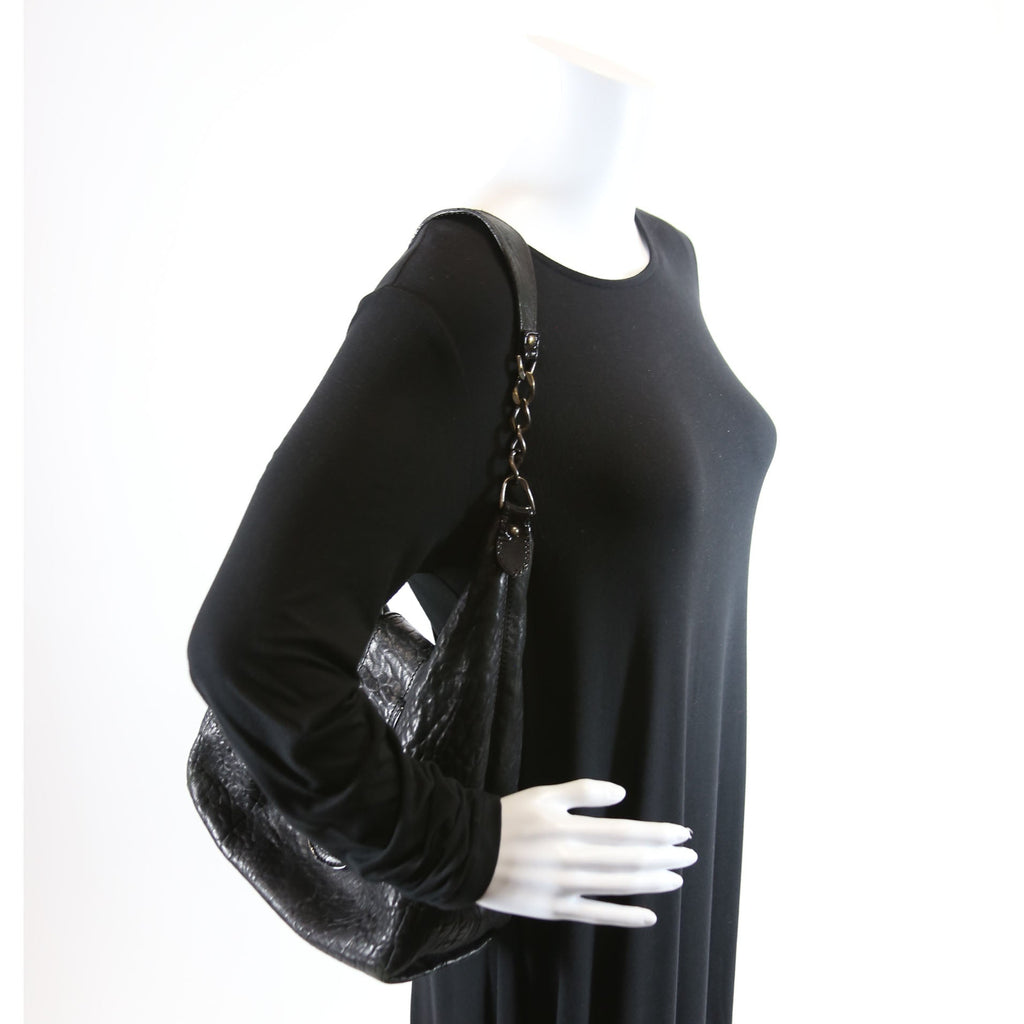 Nappa Leather B Buckle Hobo Black