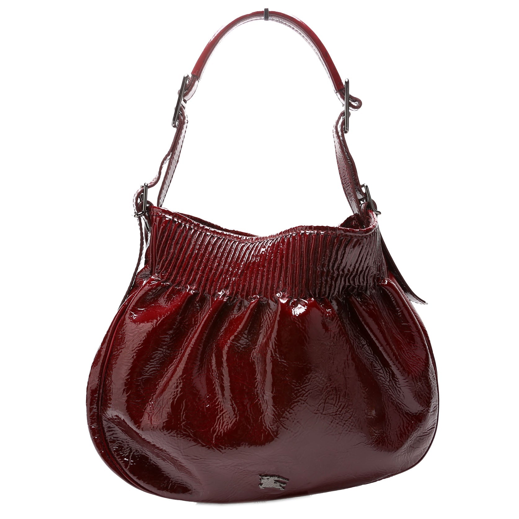 Patent Leather Hobo Burgundy