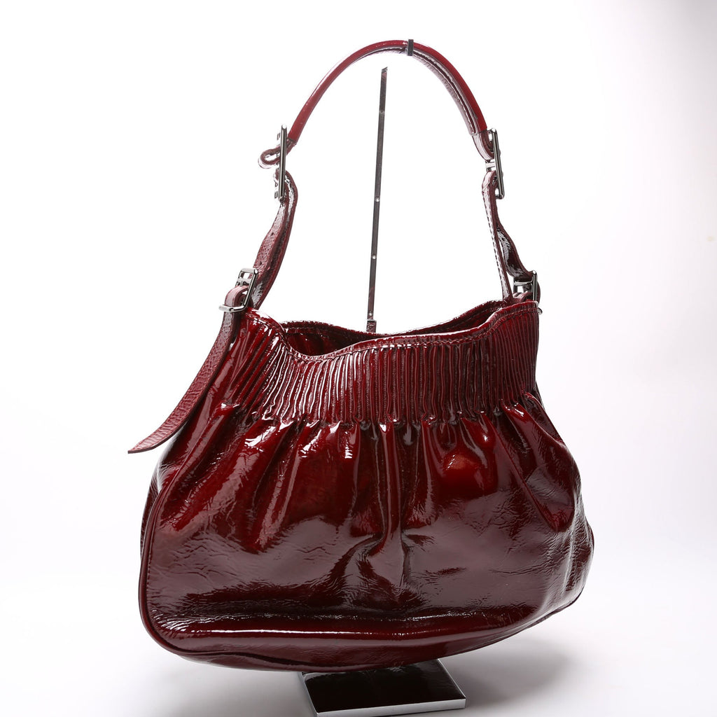 Patent Leather Hobo Burgundy