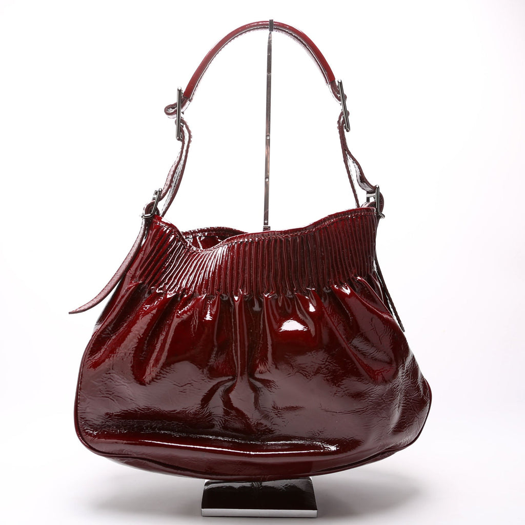 Patent Leather Hobo Burgundy