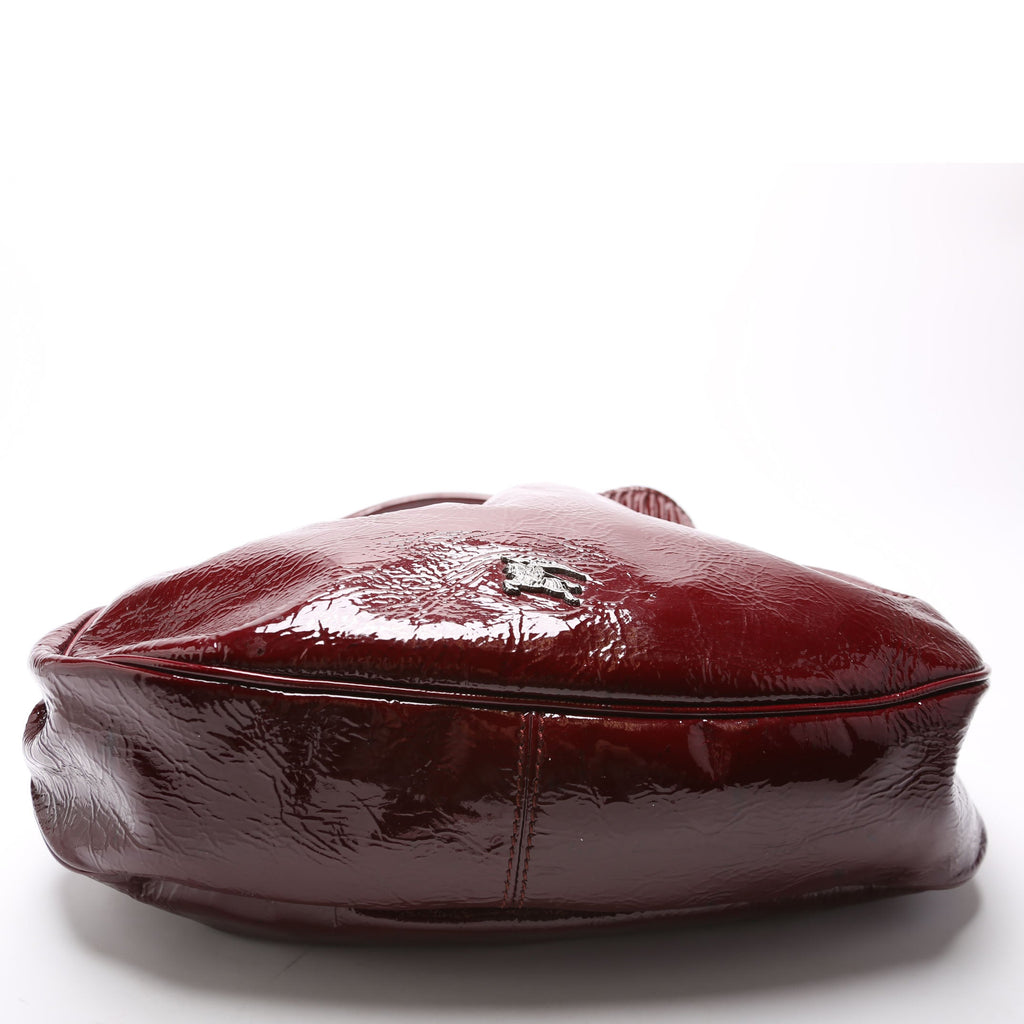 Patent Leather Hobo Burgundy