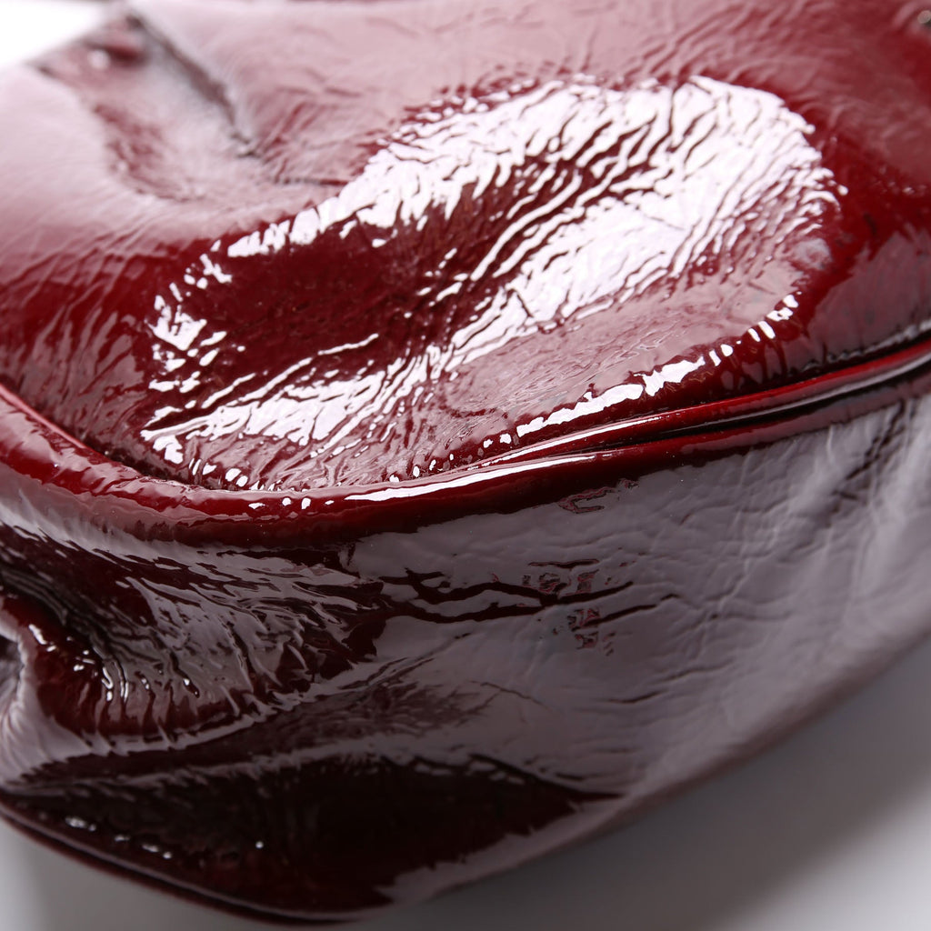 Patent Leather Hobo Burgundy