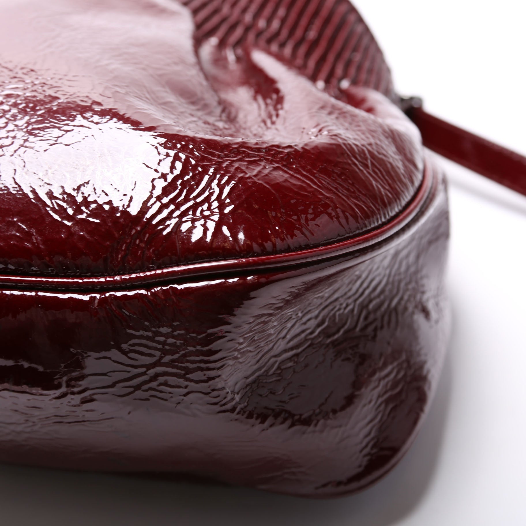 Patent Leather Hobo Burgundy
