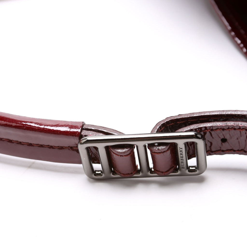 Patent Leather Hobo Burgundy