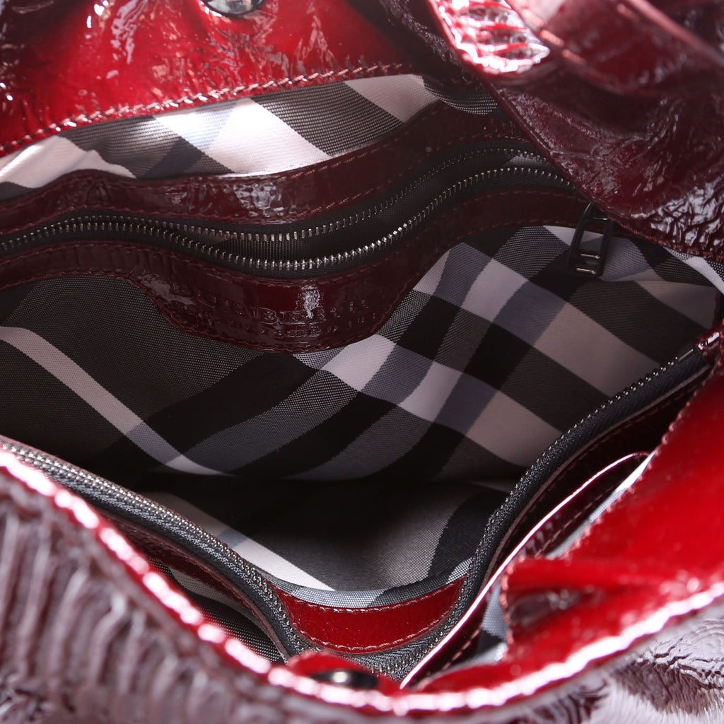 Patent Leather Hobo Burgundy