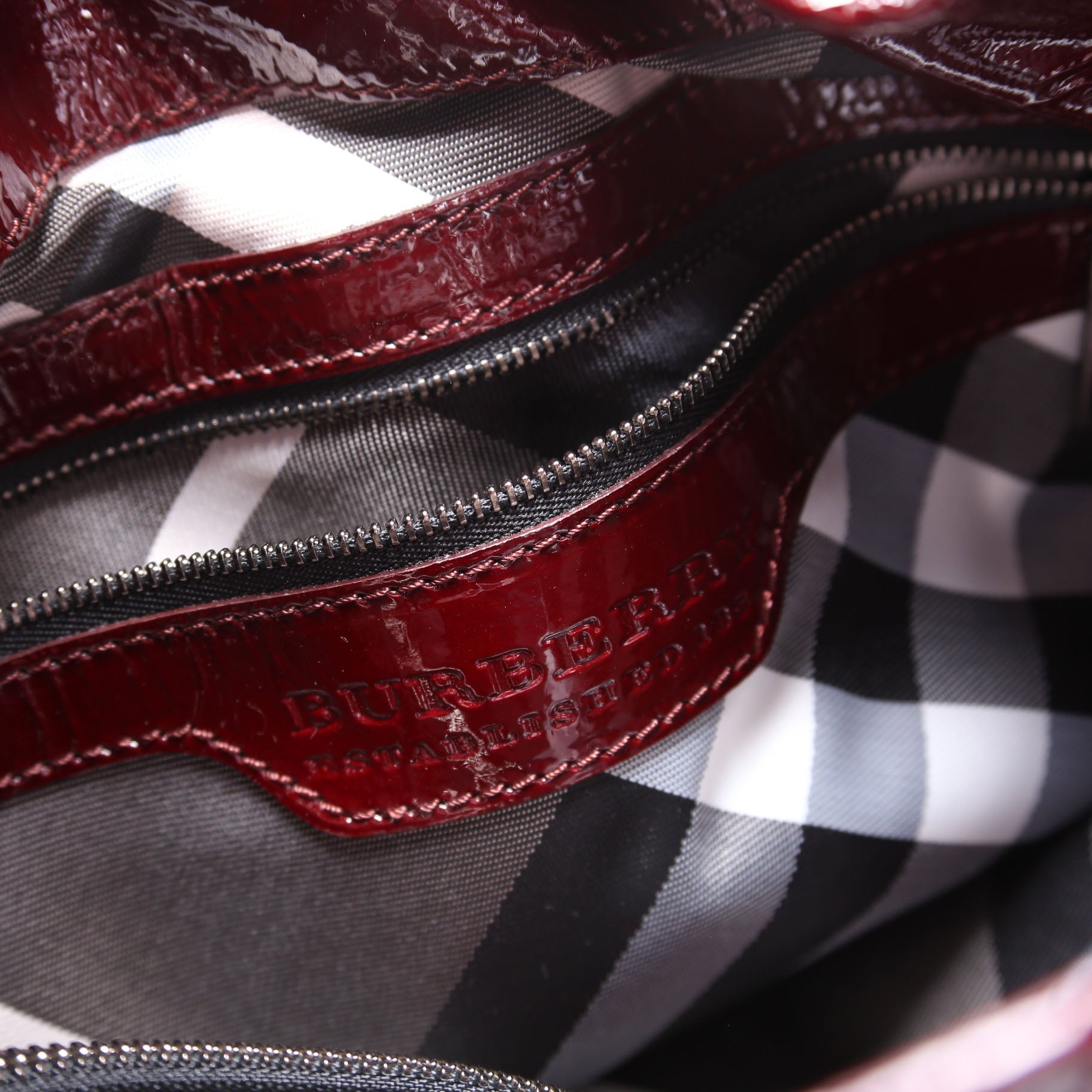 Patent Leather Hobo Burgundy