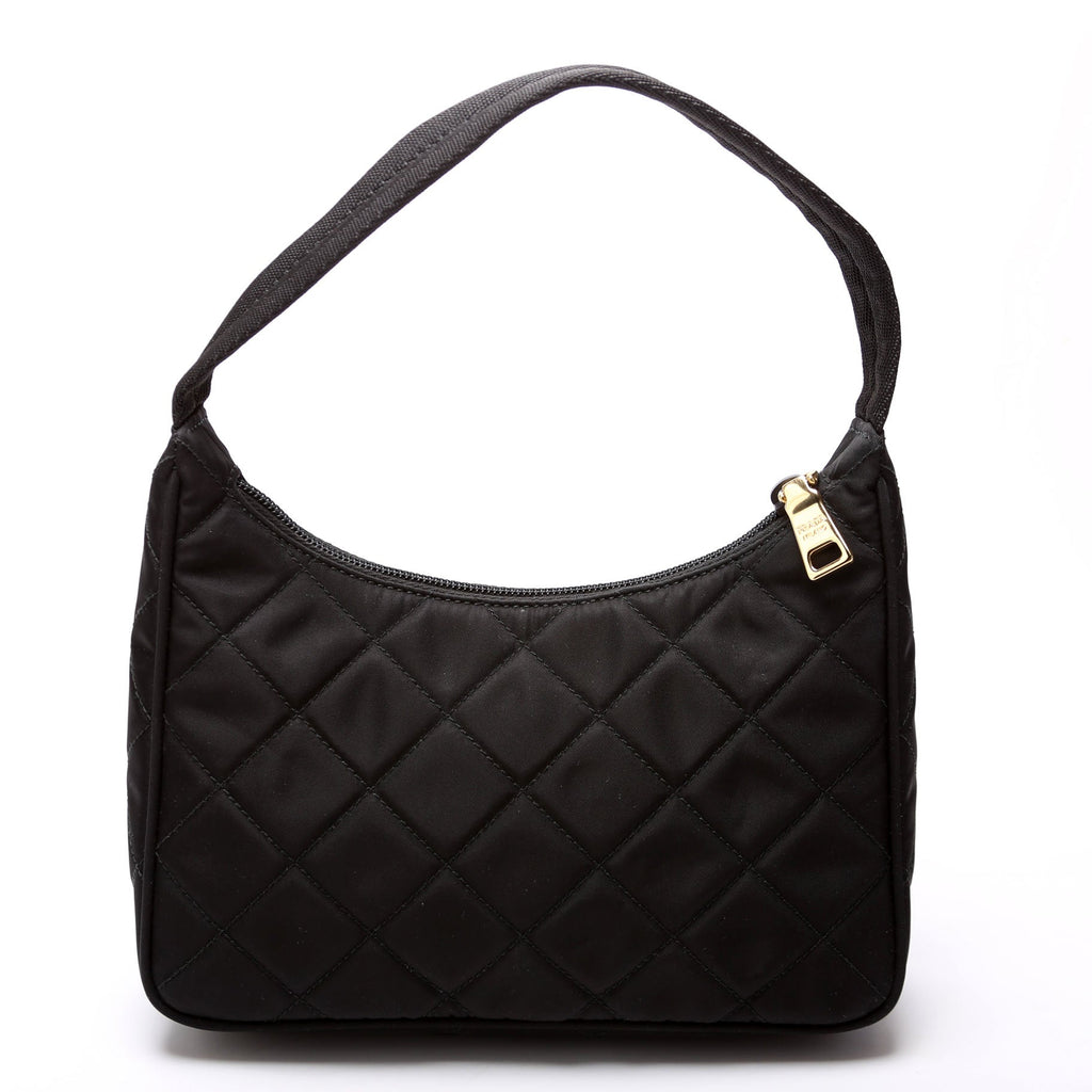 1NE051 Quilted Nylon Shoulder Bag Black