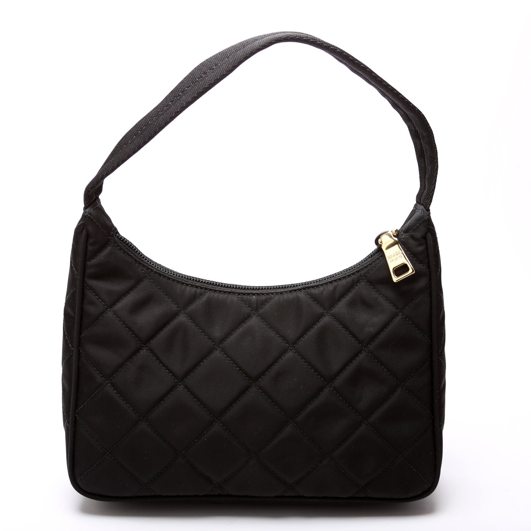 1NE051 Quilted Nylon Shoulder Bag Black