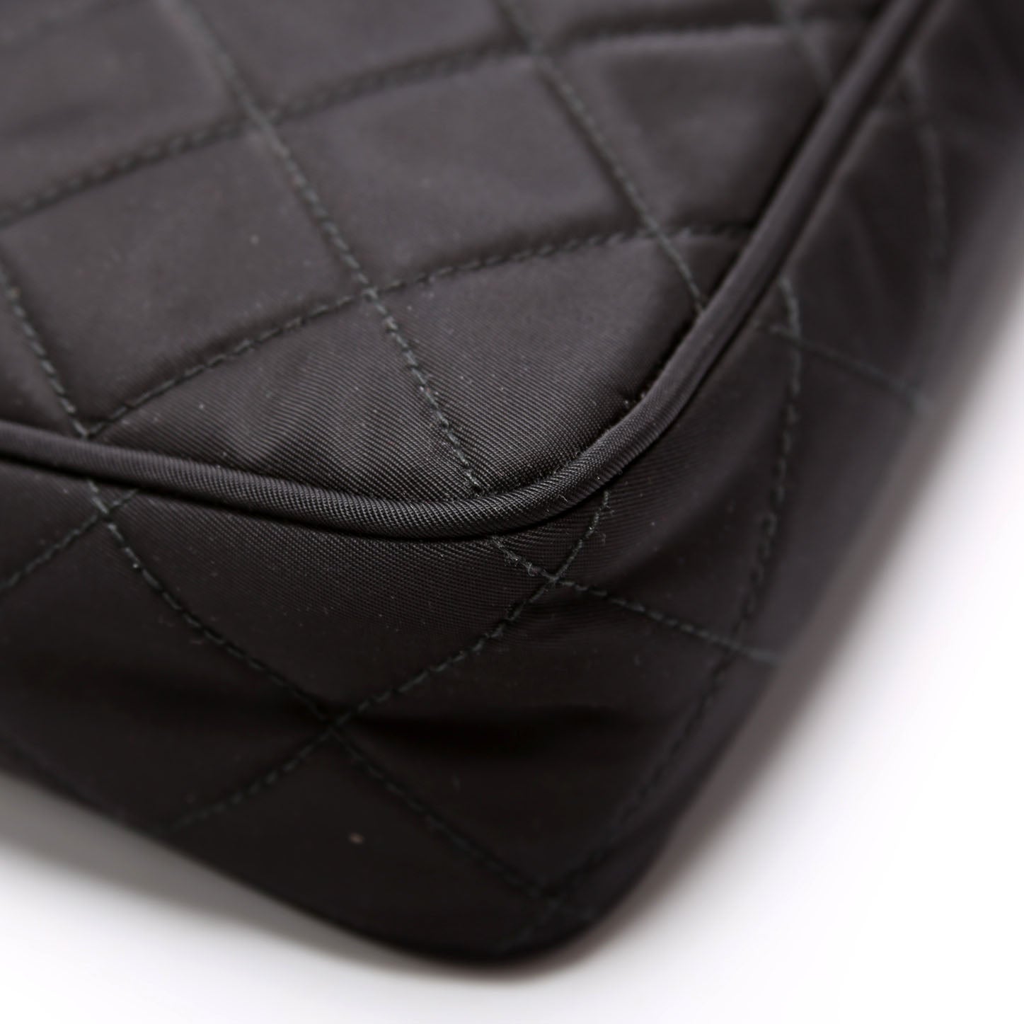 1NE051 Quilted Nylon Shoulder Bag Black
