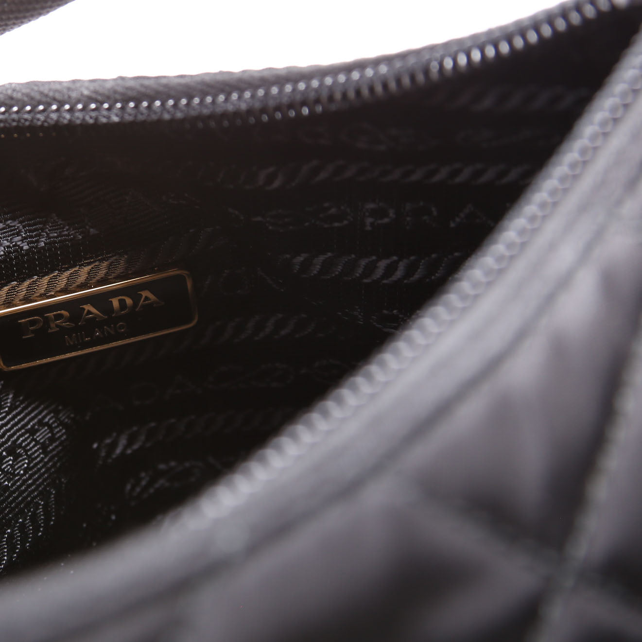 1NE051 Quilted Nylon Shoulder Bag Black