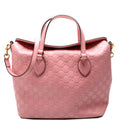 428226 Signature Leather Fold Over Tote Pink