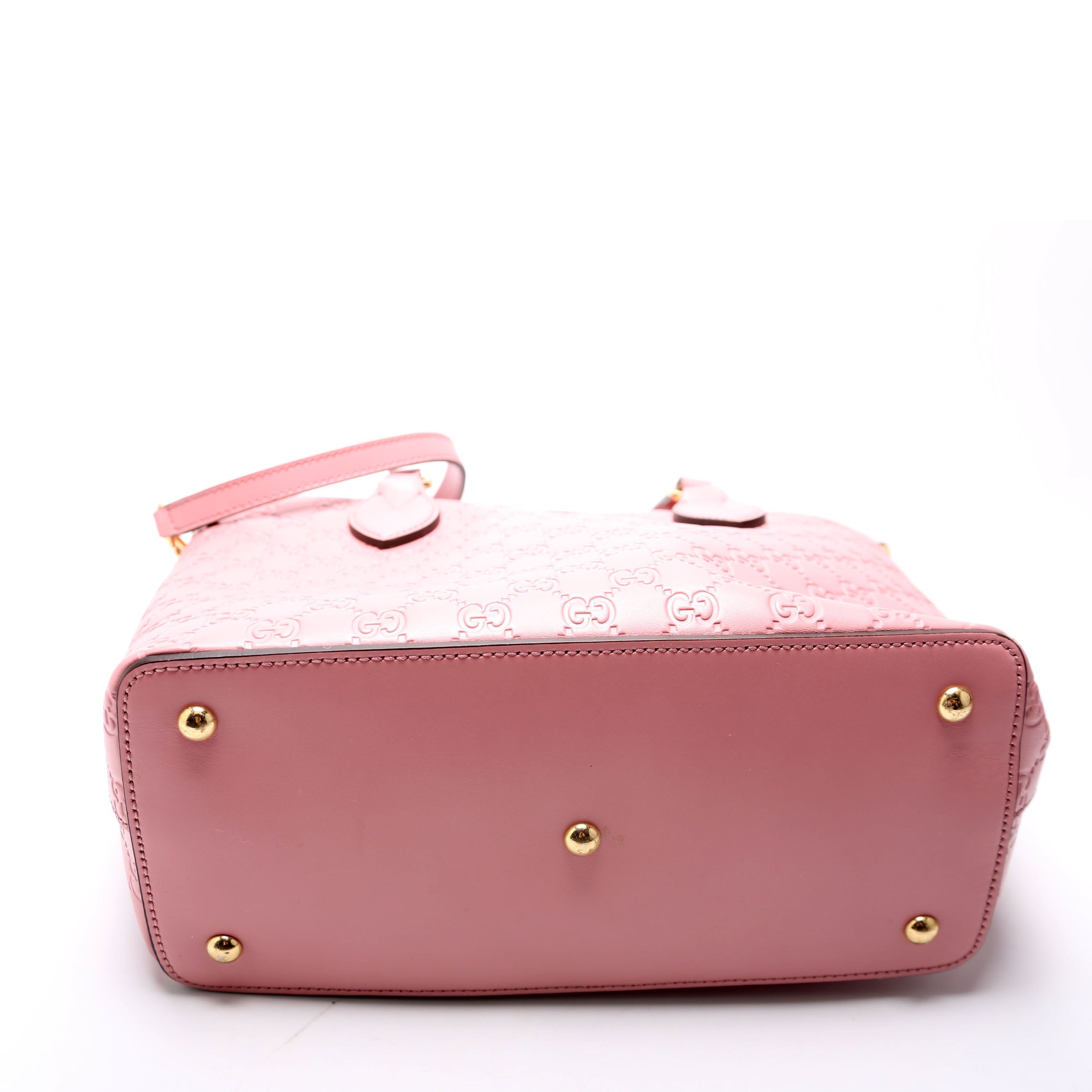 428226 Signature Leather Fold Over Tote Pink