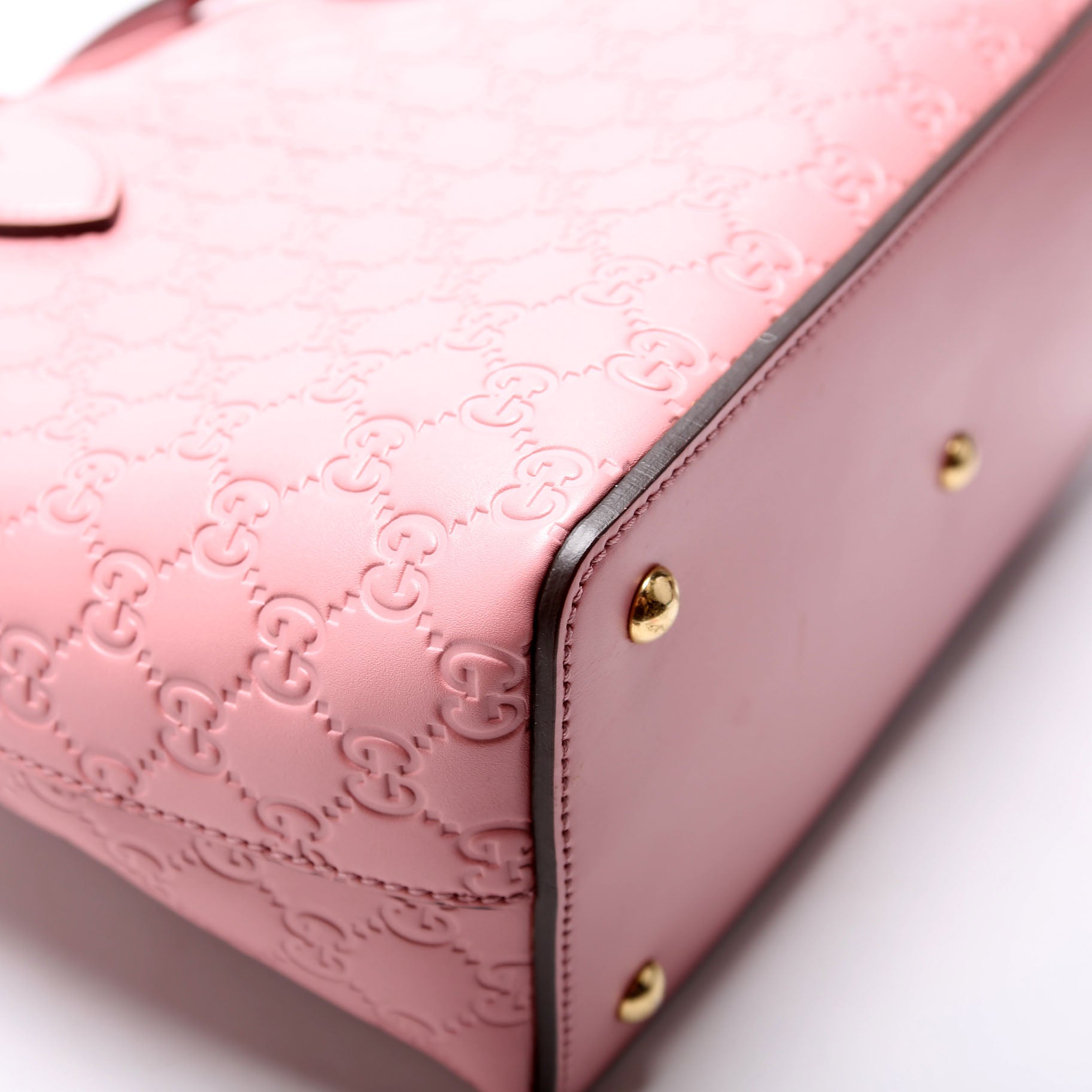 428226 Signature Leather Fold Over Tote Pink
