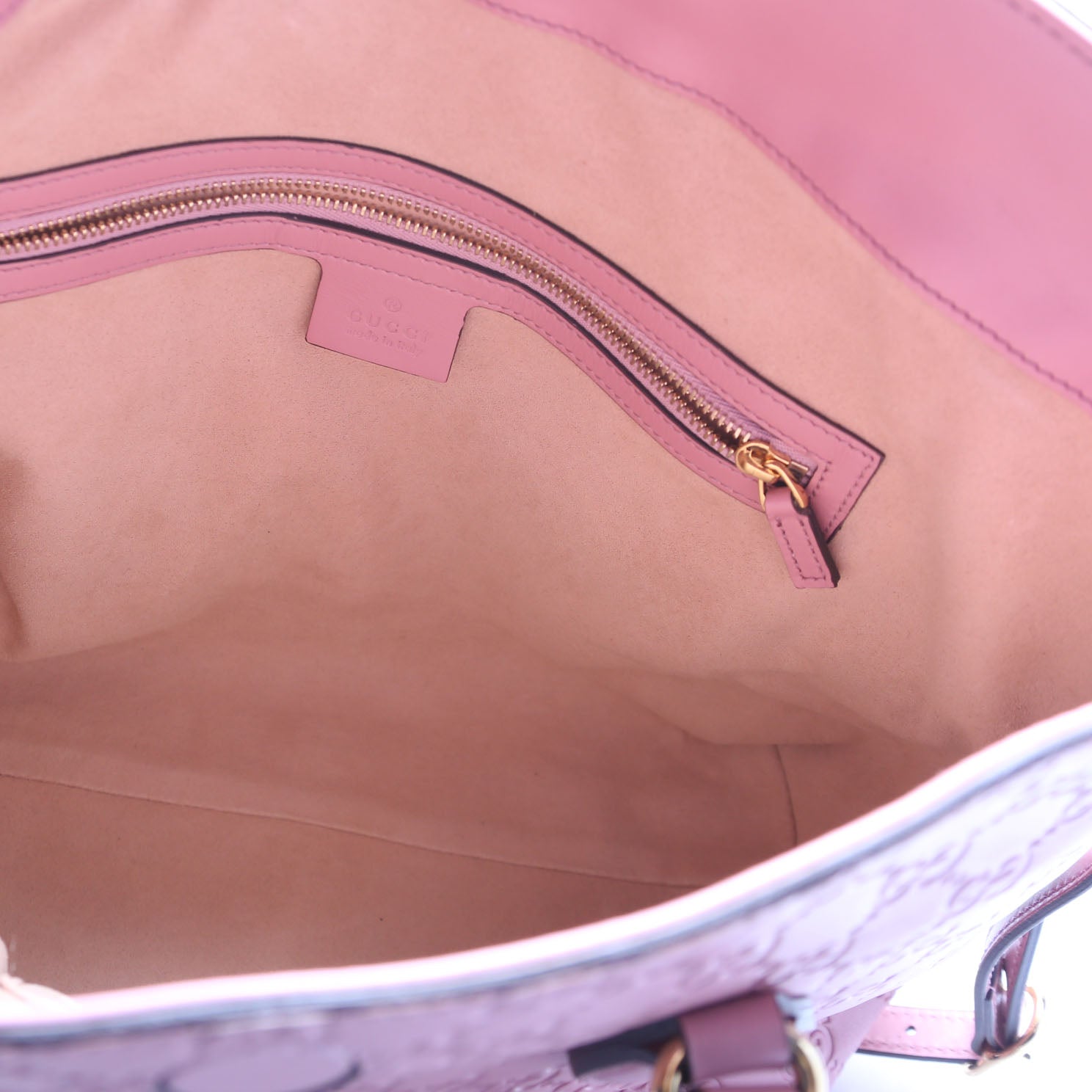 428226 Signature Leather Fold Over Tote Pink
