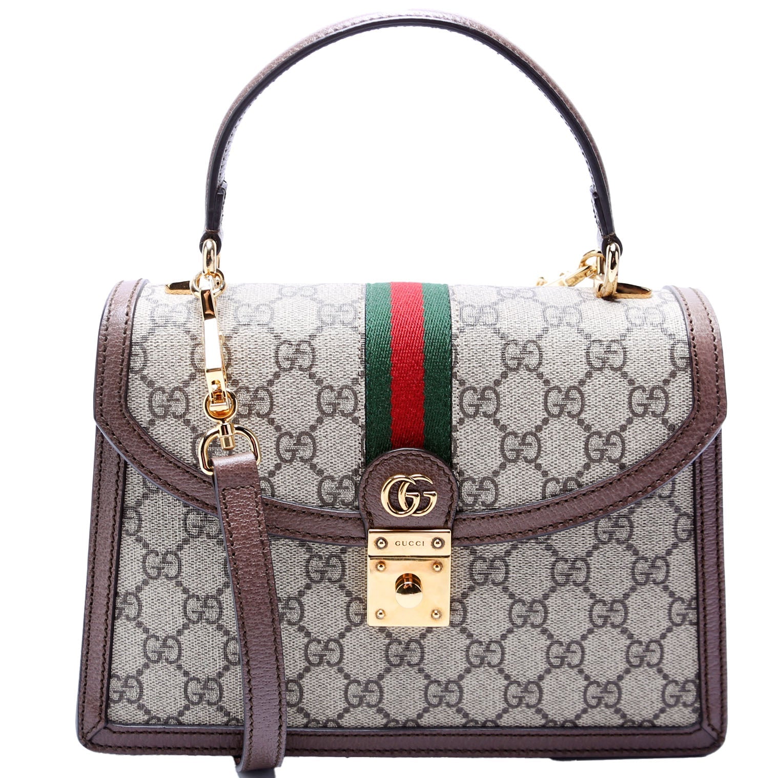 651055 GG Supreme Ophidia Small Top Handle Bag Brown