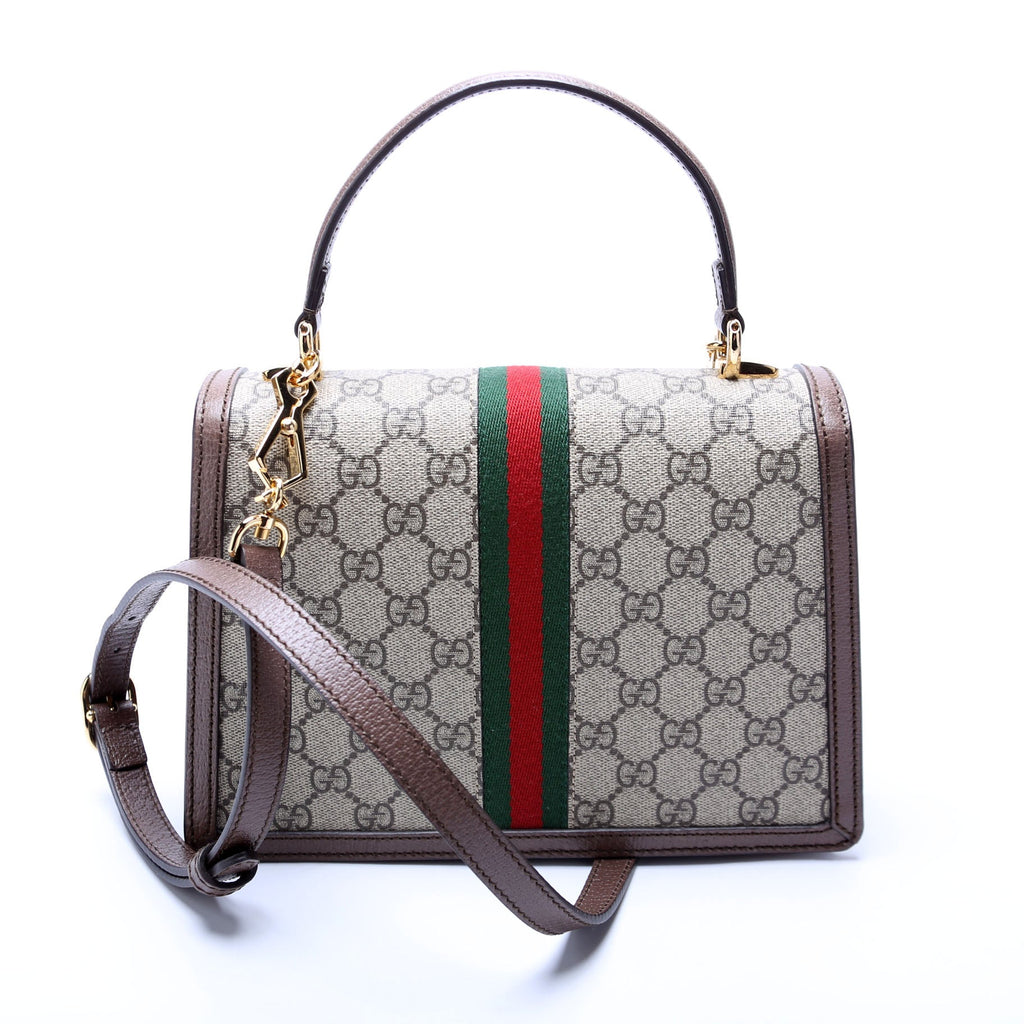 651055 GG Supreme Ophidia Small Top Handle Bag Brown