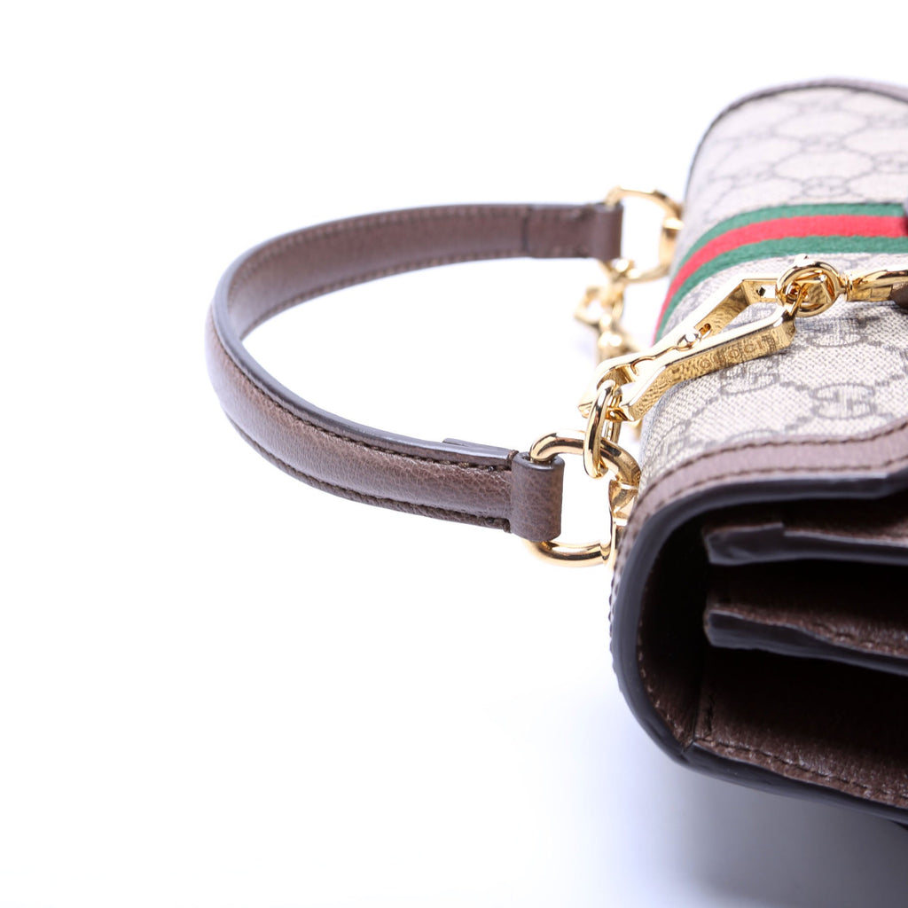 651055 GG Supreme Ophidia Small Top Handle Bag Brown
