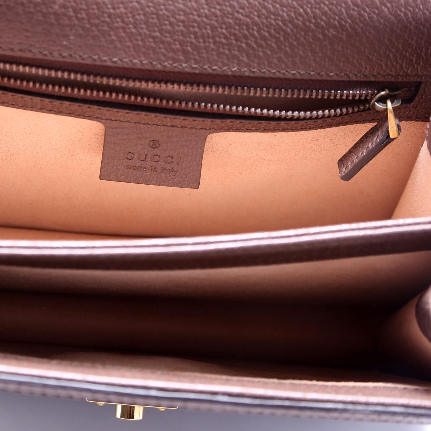 651055 GG Supreme Ophidia Small Top Handle Bag Brown