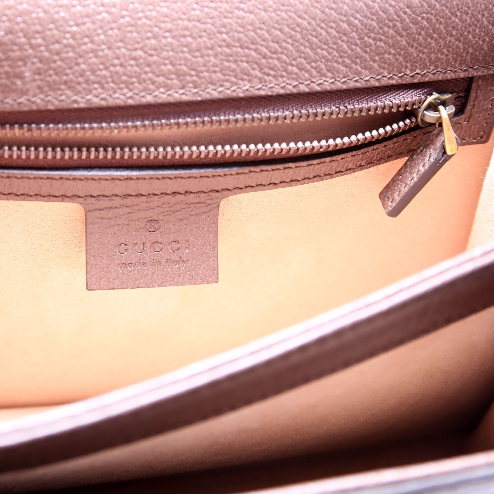 651055 GG Supreme Ophidia Small Top Handle Bag Brown