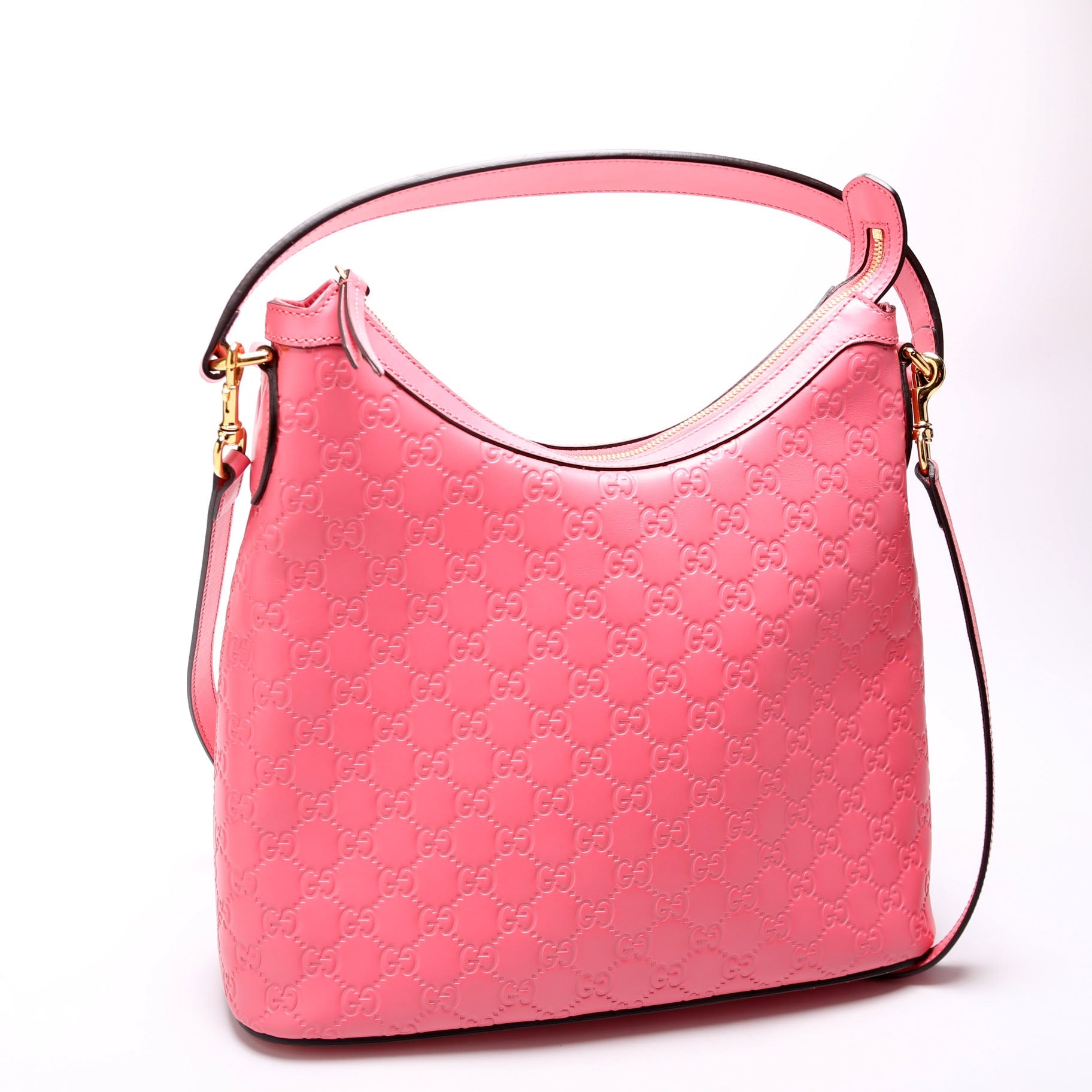 414930 GG Sig Leather Hobo Pink