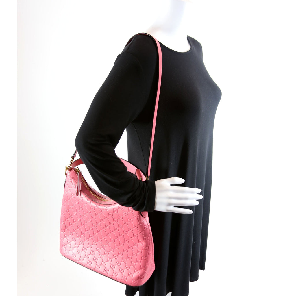 414930 GG Sig Leather Hobo Pink
