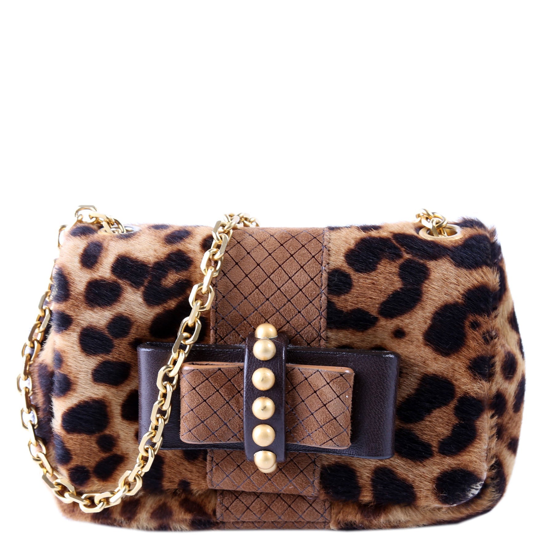 Sweet Charity Pony Hair Leopard Chain Brown