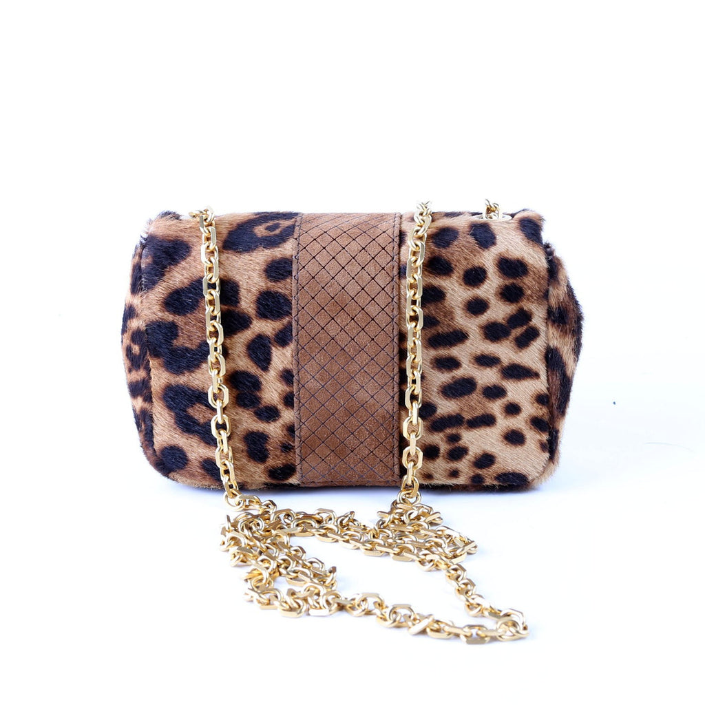 Sweet Charity Pony Hair Leopard Chain Brown