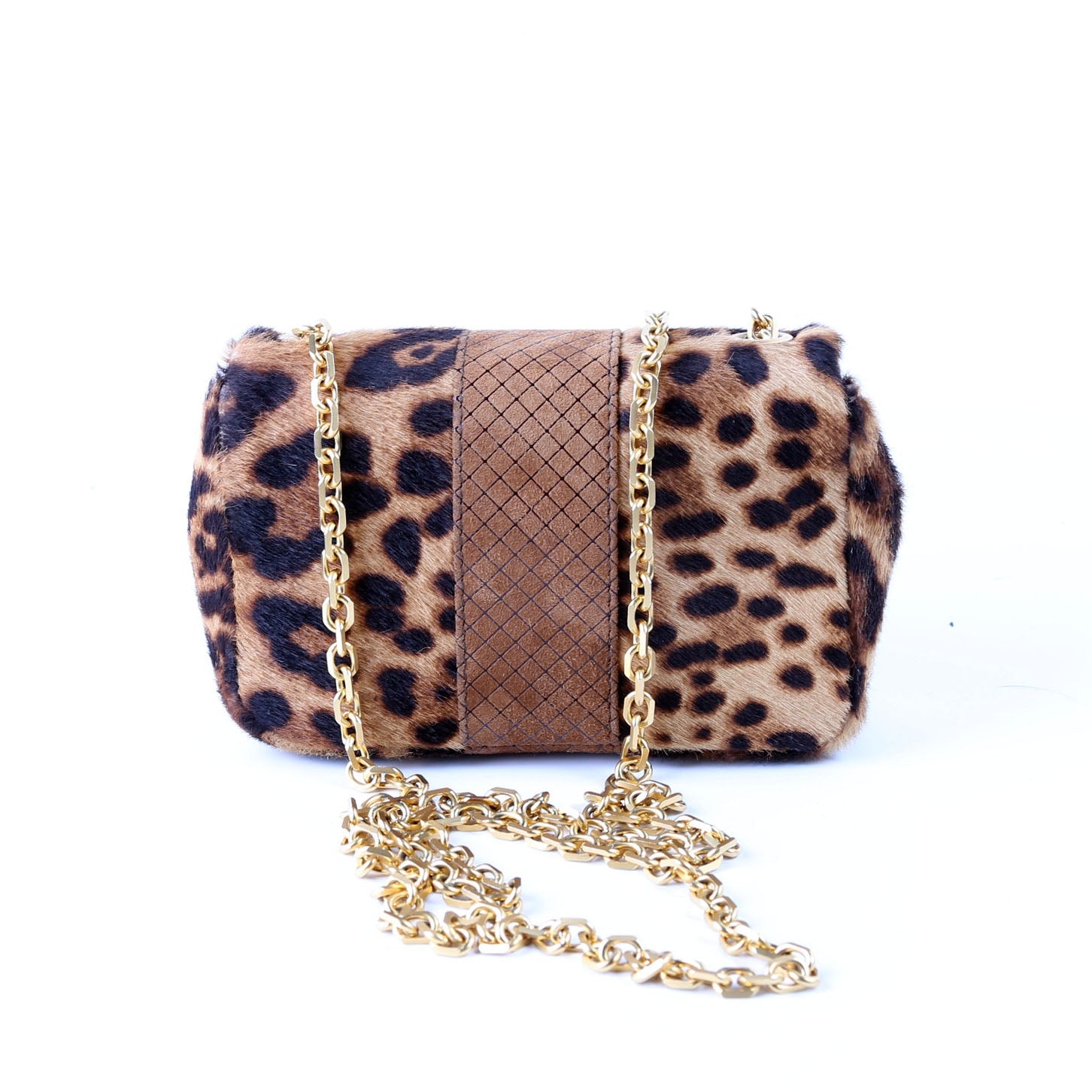 Sweet Charity Pony Hair Leopard Chain Brown