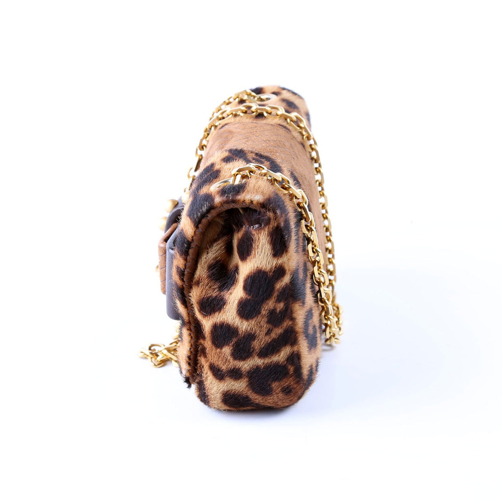 Sweet Charity Pony Hair Leopard Chain Brown