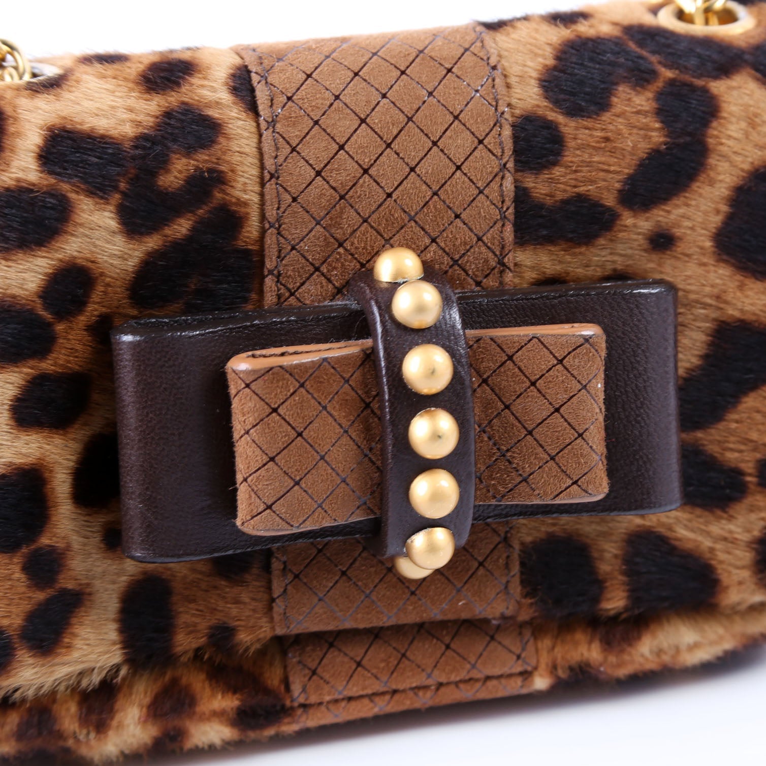 Sweet Charity Pony Hair Leopard Chain Brown