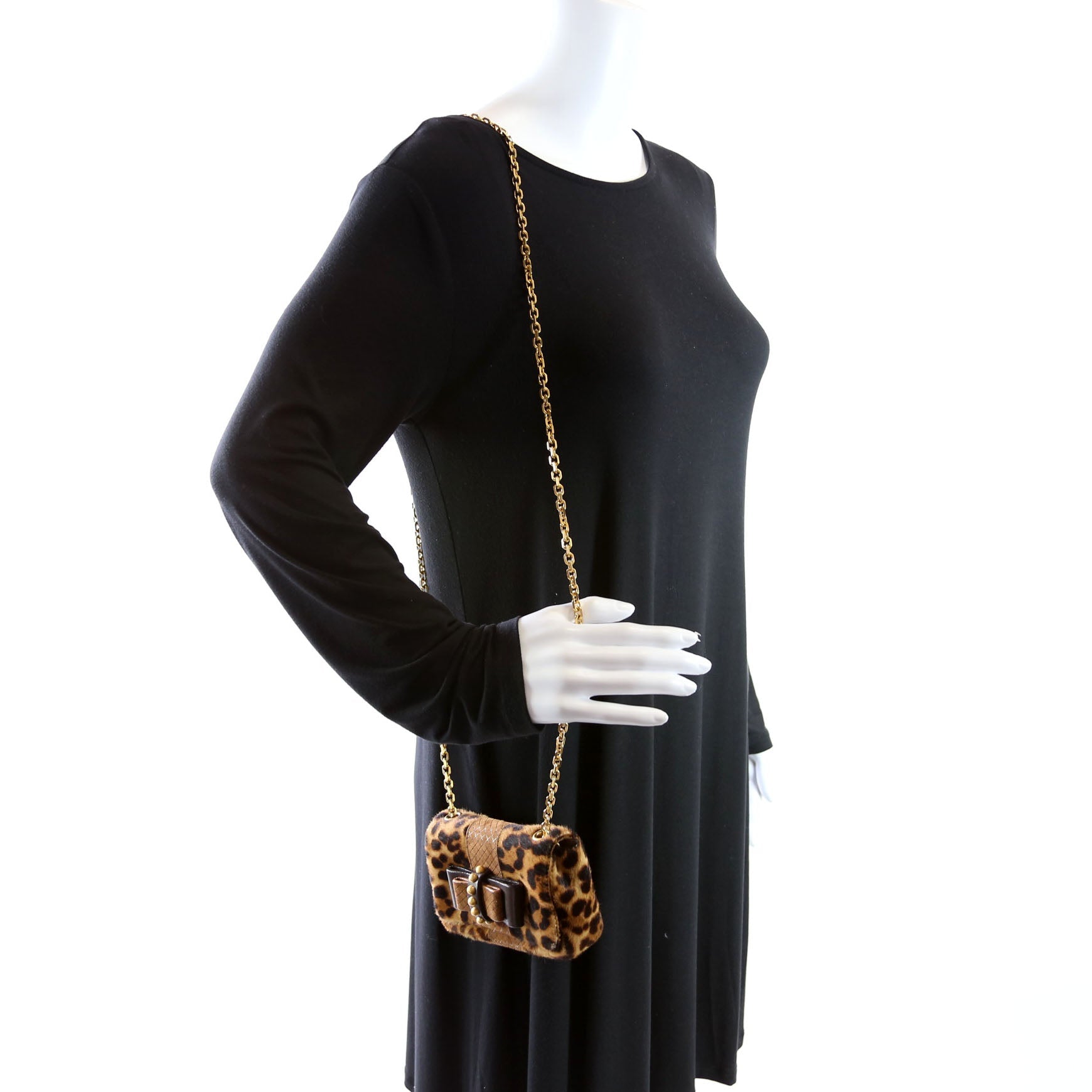 Sweet Charity Pony Hair Leopard Chain Brown