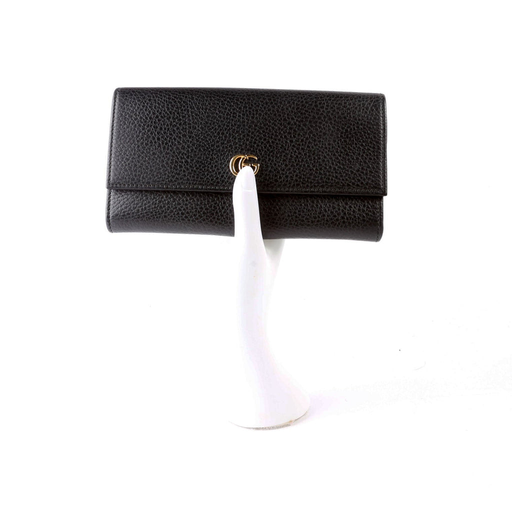 456116 Marmont Leather Wallet Black