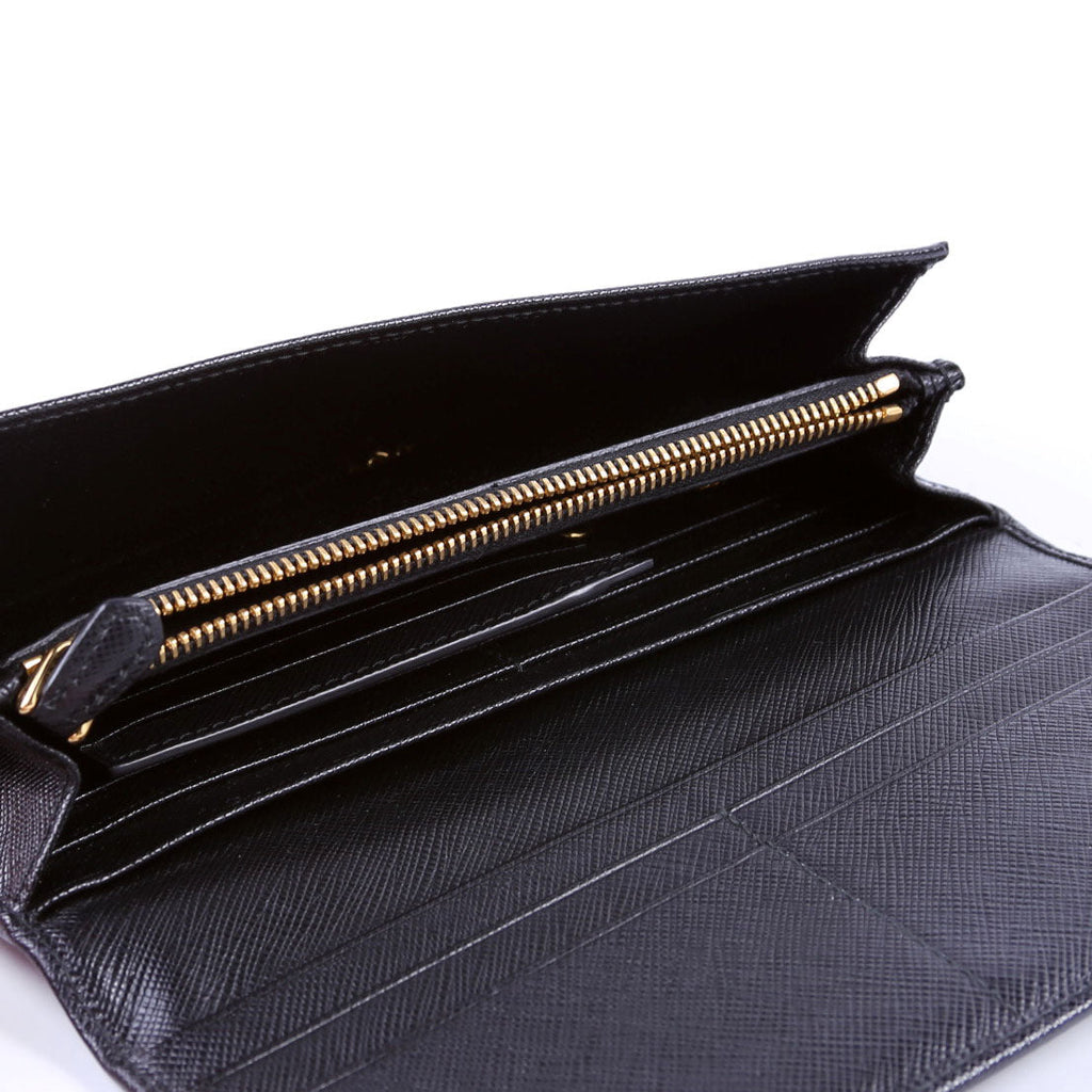 Saffiano Chain Wallet 1MH132 Black