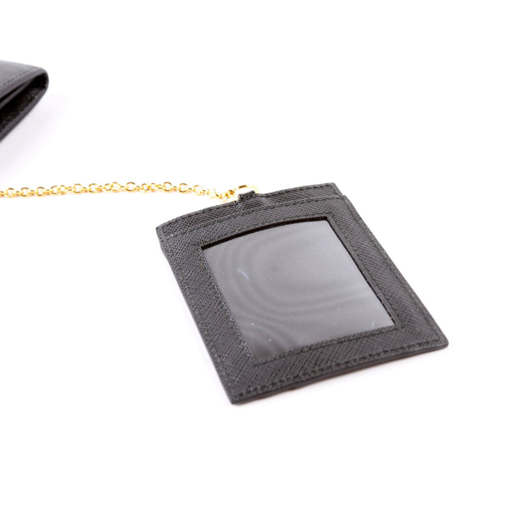 Saffiano Chain Wallet 1MH132 Black