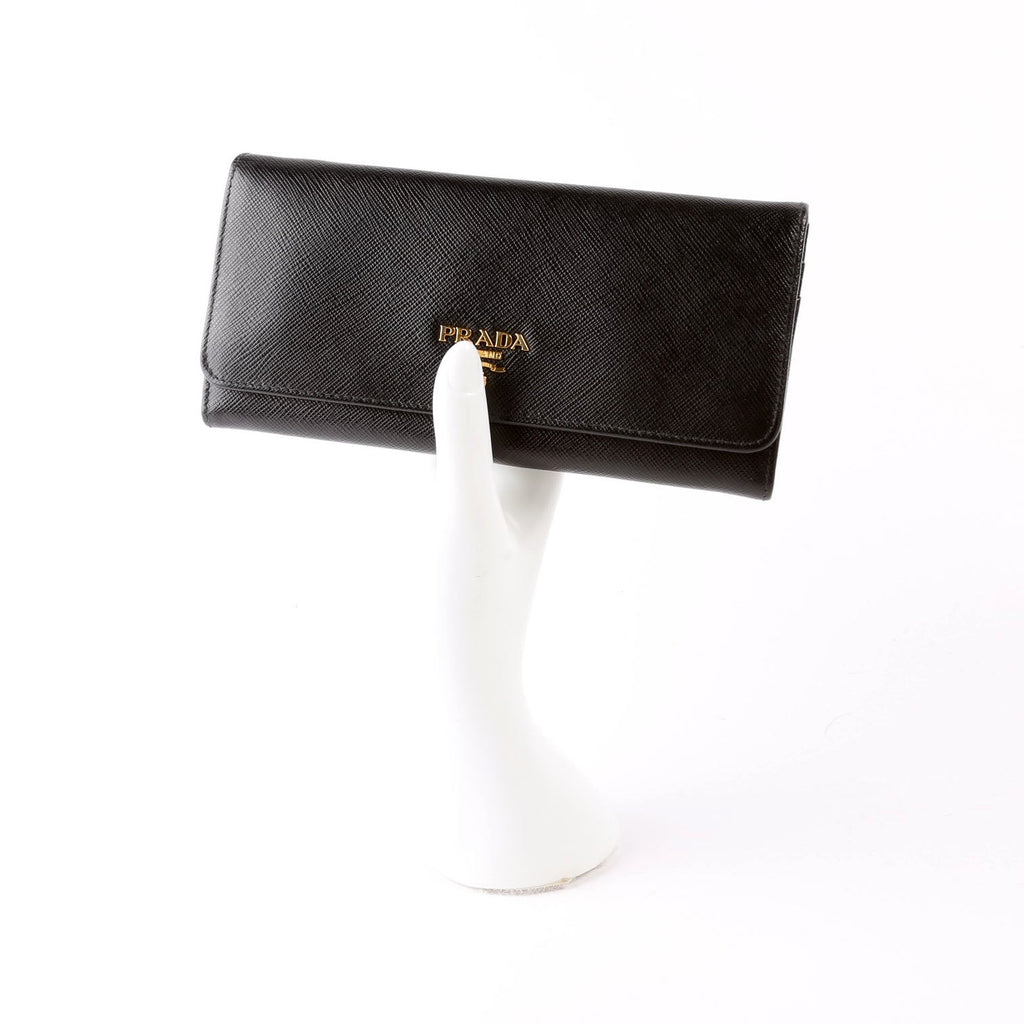 Saffiano Chain Wallet 1MH132 Black