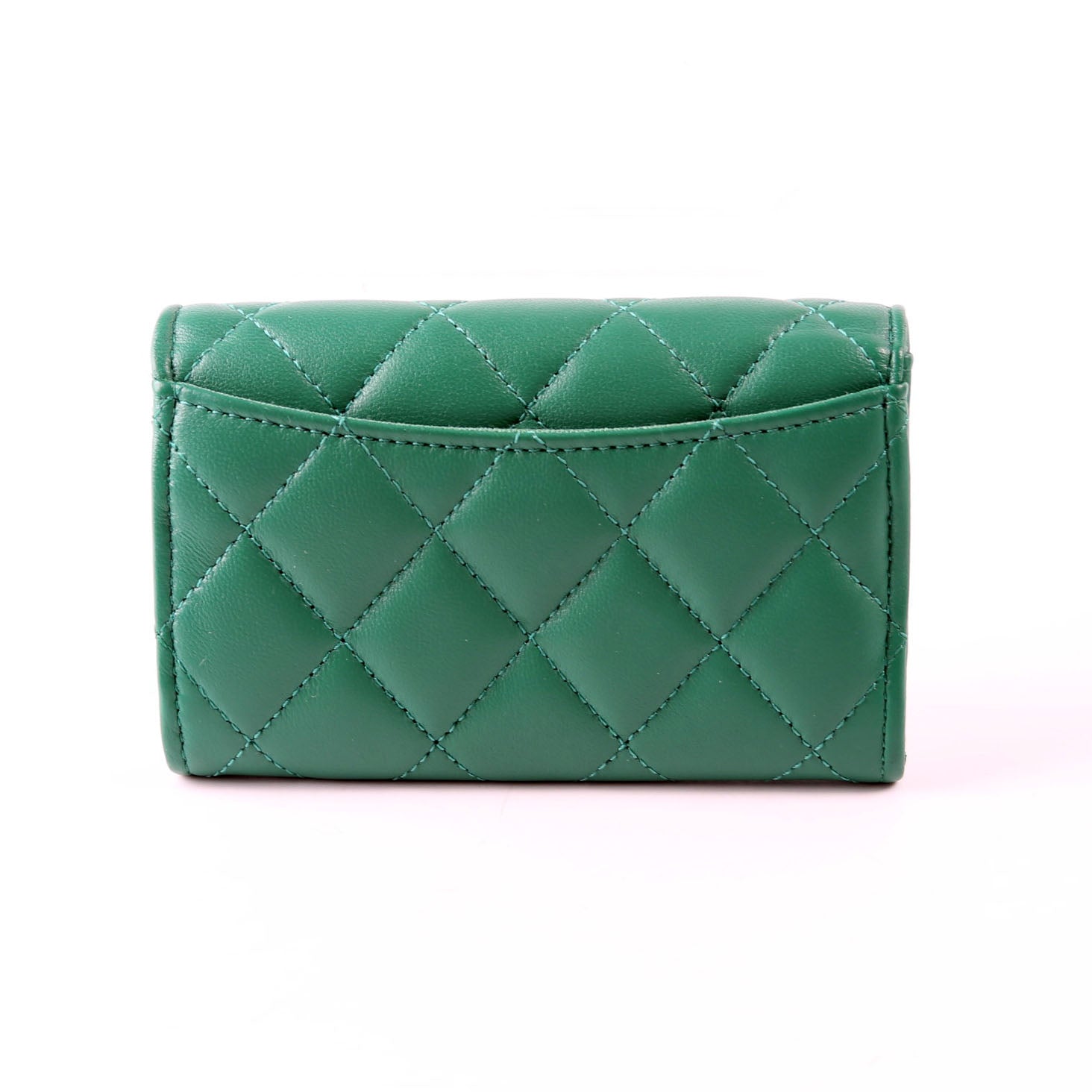 Classic Flap Card Holder Lambskin RFID Green