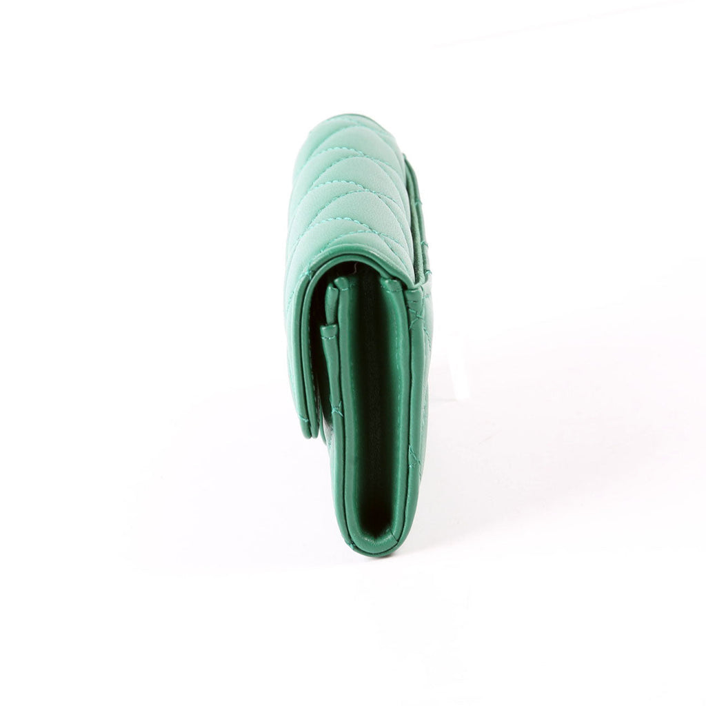 Classic Flap Card Holder Lambskin RFID Green