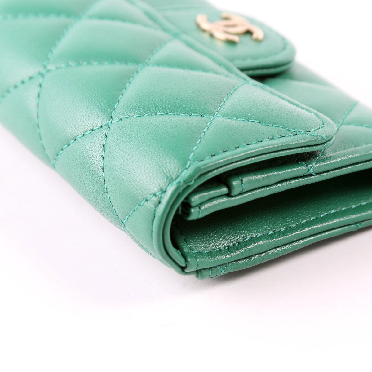 Classic Flap Card Holder Lambskin RFID Green