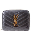 403723 Cassandre Grain de Poudre Zip Around Compact Wallet Black