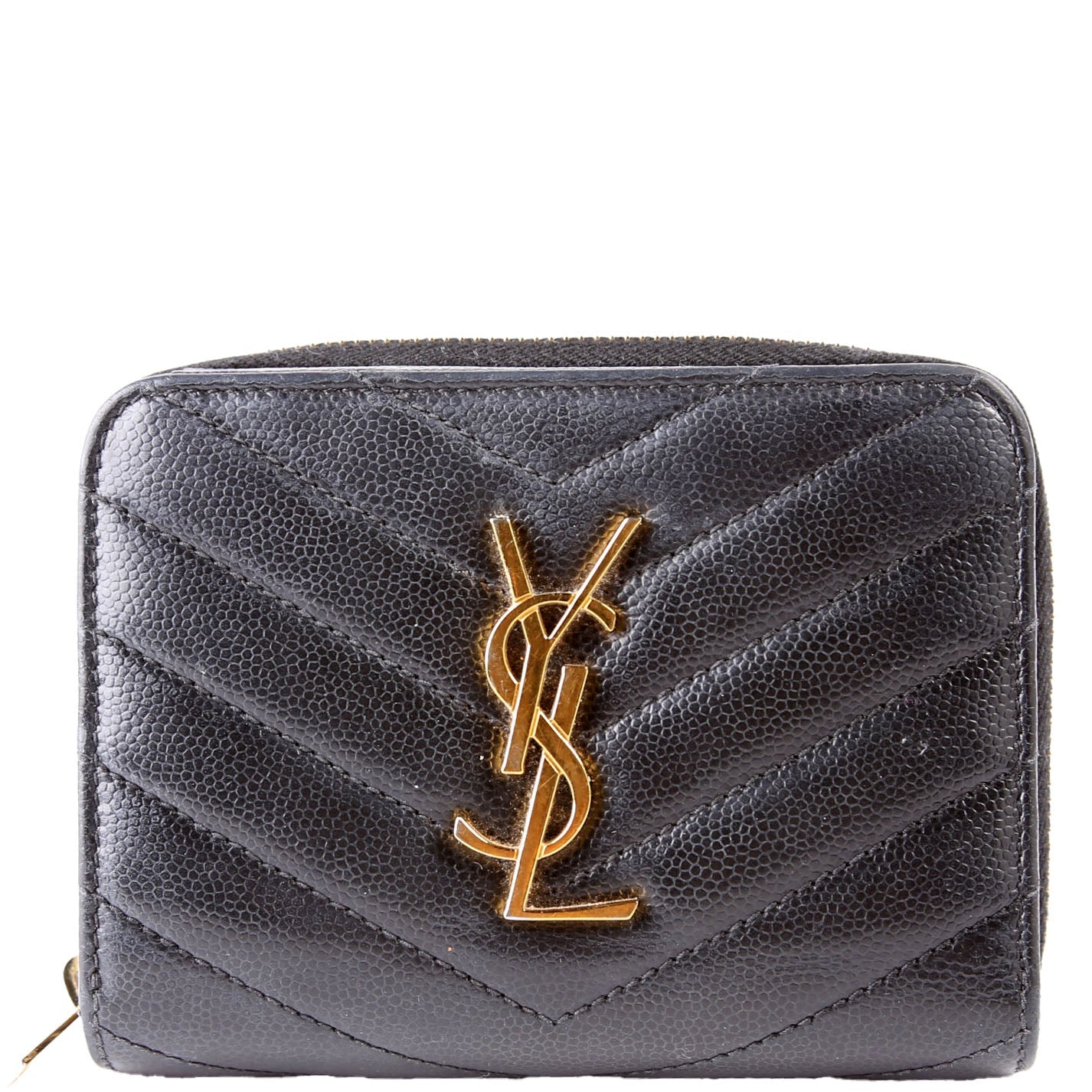 403723 Cassandre Grain de Poudre Zip Around Compact Wallet Black