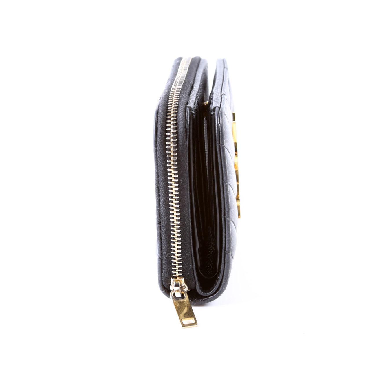 403723 Cassandre Grain de Poudre Zip Around Compact Wallet Black