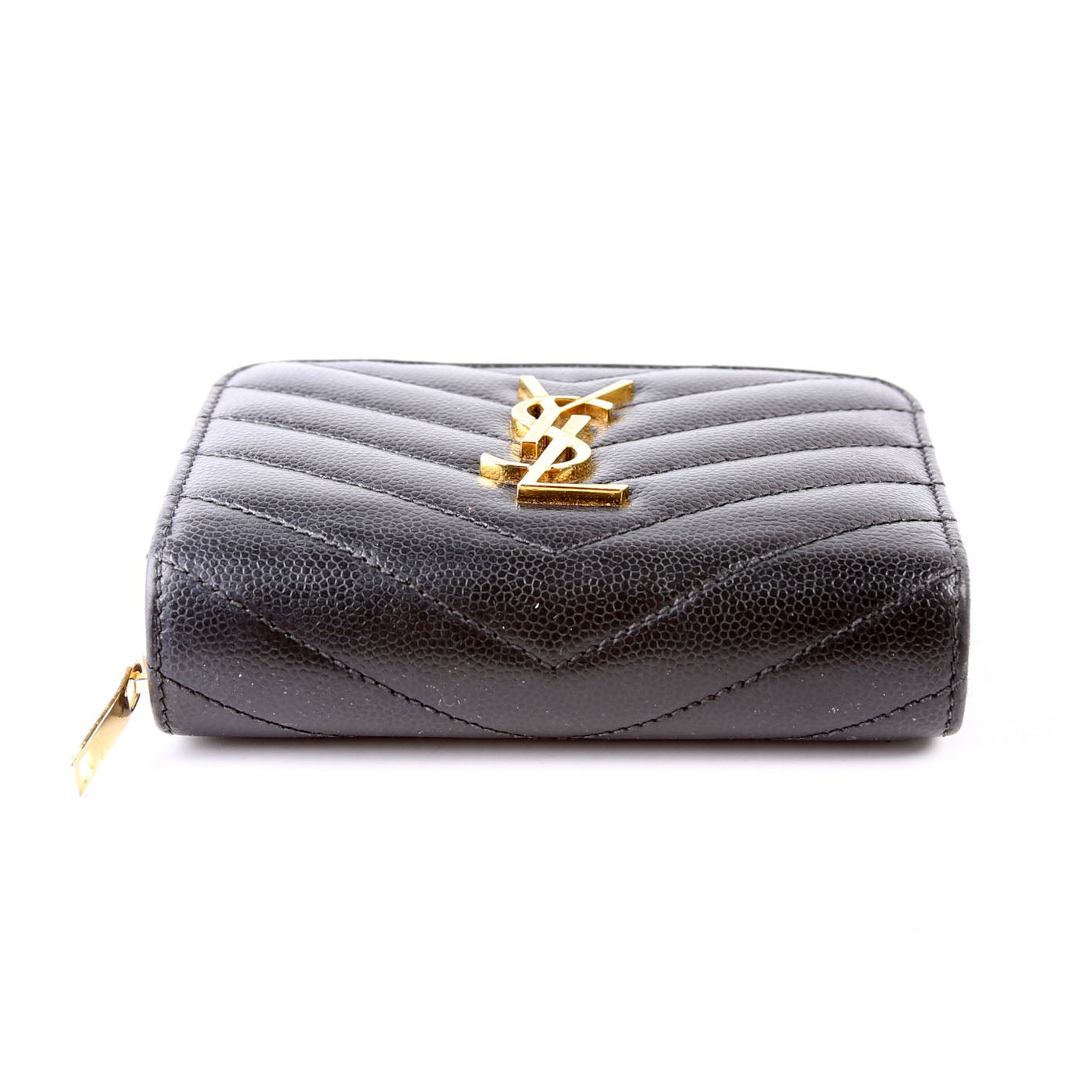 403723 Cassandre Grain de Poudre Zip Around Compact Wallet Black