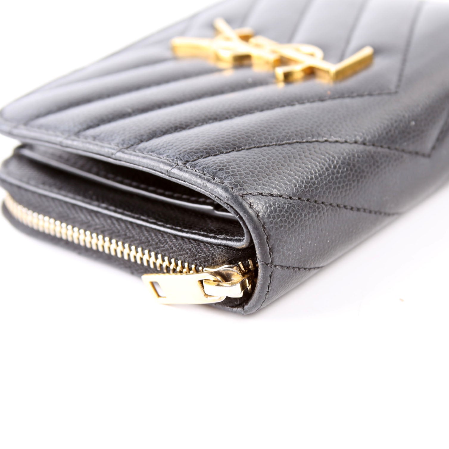 403723 Cassandre Grain de Poudre Zip Around Compact Wallet Black